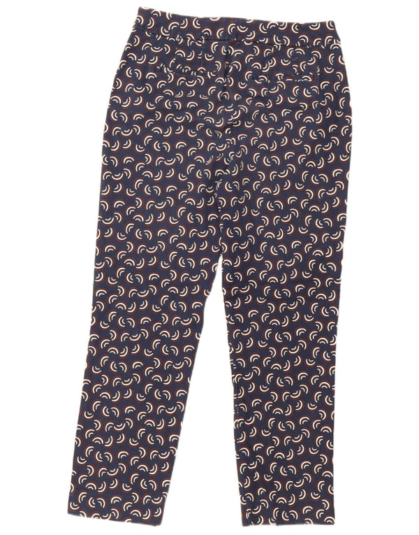 Boden Womens Abstract Pattern Chino Trousers UK 12 Medium W30 L27 Navy Blue