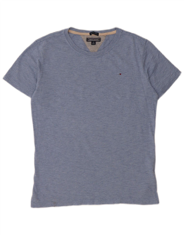 TOMMY HILFIGER Boys T-Shirt Top 13-14 Years Blue Flecked Cotton