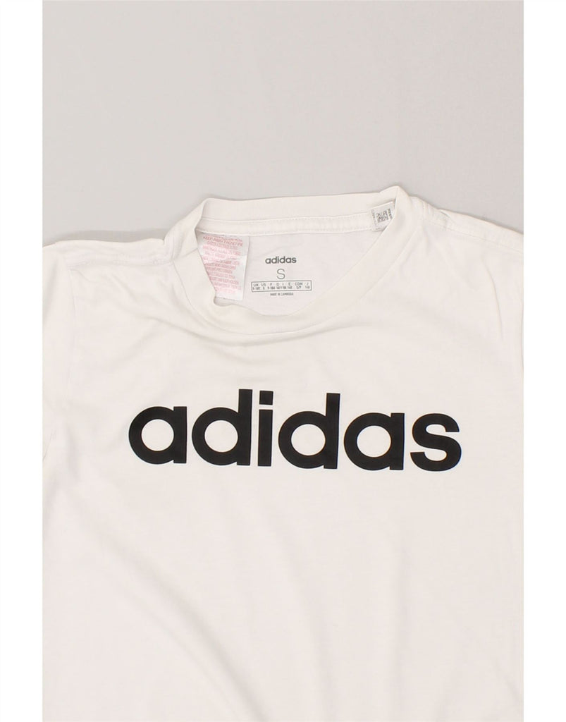 ADIDAS Boys Graphic T-Shirt Top 9-10 Years Small White Cotton | Vintage Adidas | Thrift | Second-Hand Adidas | Used Clothing | Messina Hembry 