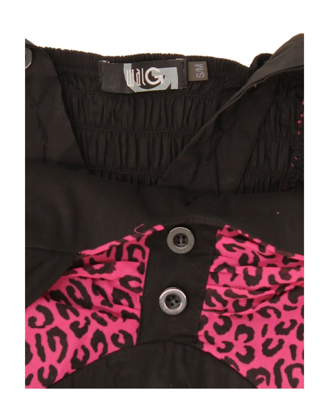WalG Womens Peplum Dress UK 10 Small Black Animal Print