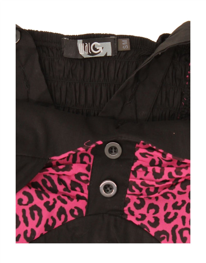 WalG Womens Peplum Dress UK 10 Small Black Animal Print