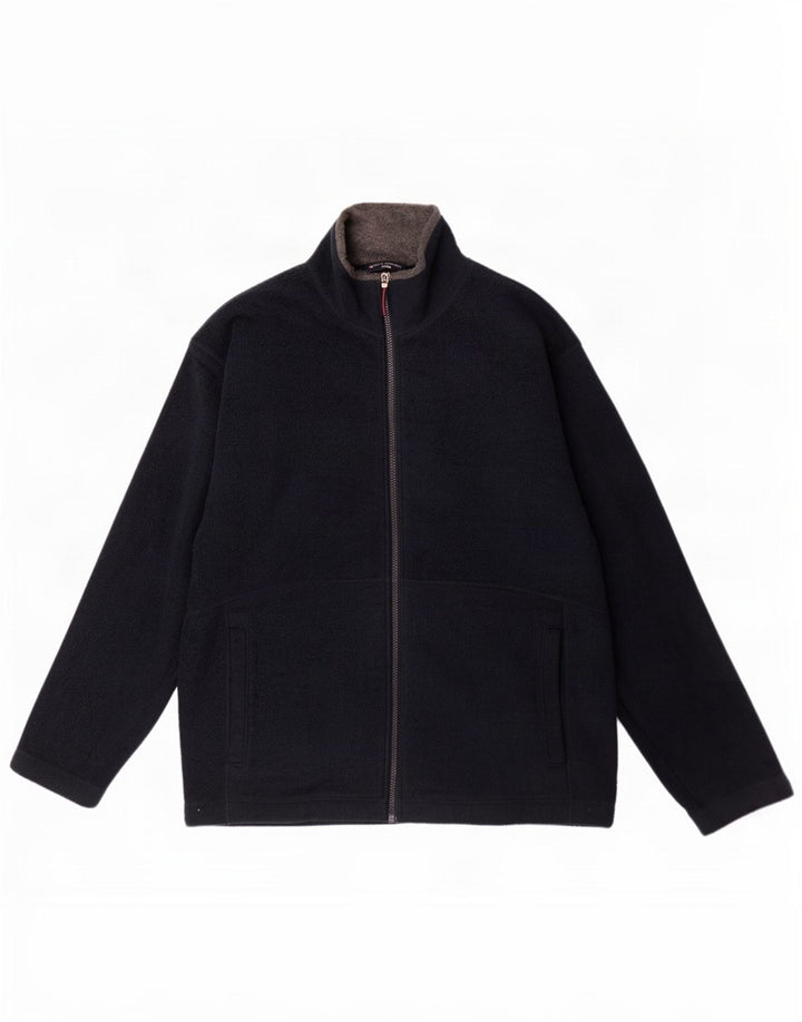 Marks & Spencer Mens Blue Harbour Fleece Jacket UK 38 Medium Navy Polyester