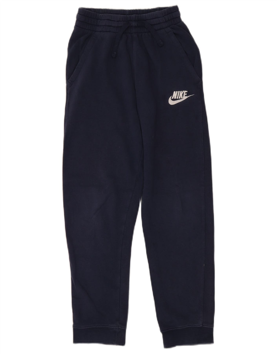 NIKE Boys Tracksuit Trousers Joggers 12-13 Years Large Navy Blue Cotton