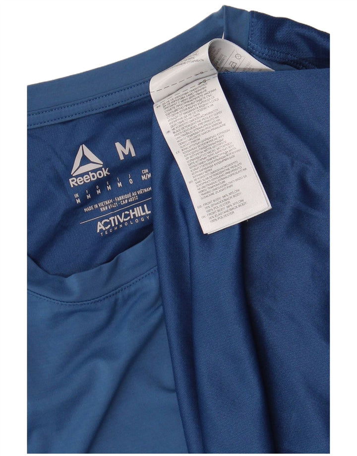 Reebok Mens T-Shirt Top Medium Blue Nylon