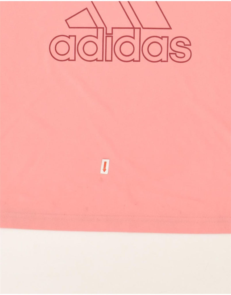 ADIDAS Girls Crop Graphic T-Shirt Top 13-14 Years Pink Colourblock | Vintage Adidas | Thrift | Second-Hand Adidas | Used Clothing | Messina Hembry 