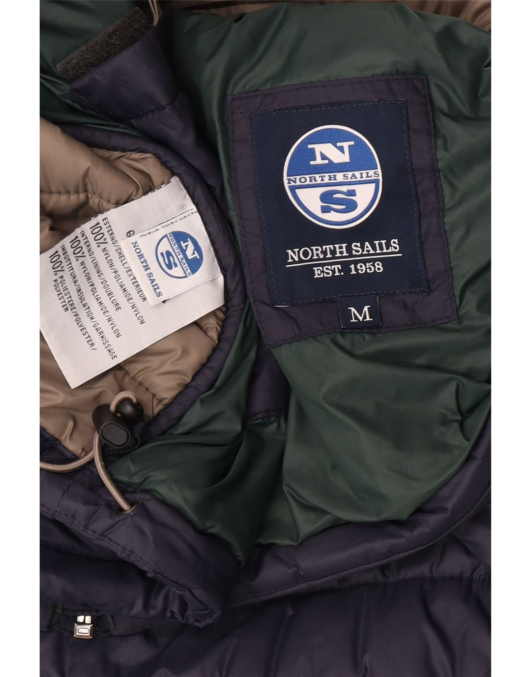 North Sails Mens Padded Jacket UK 38 Medium Navy Blue Nylon