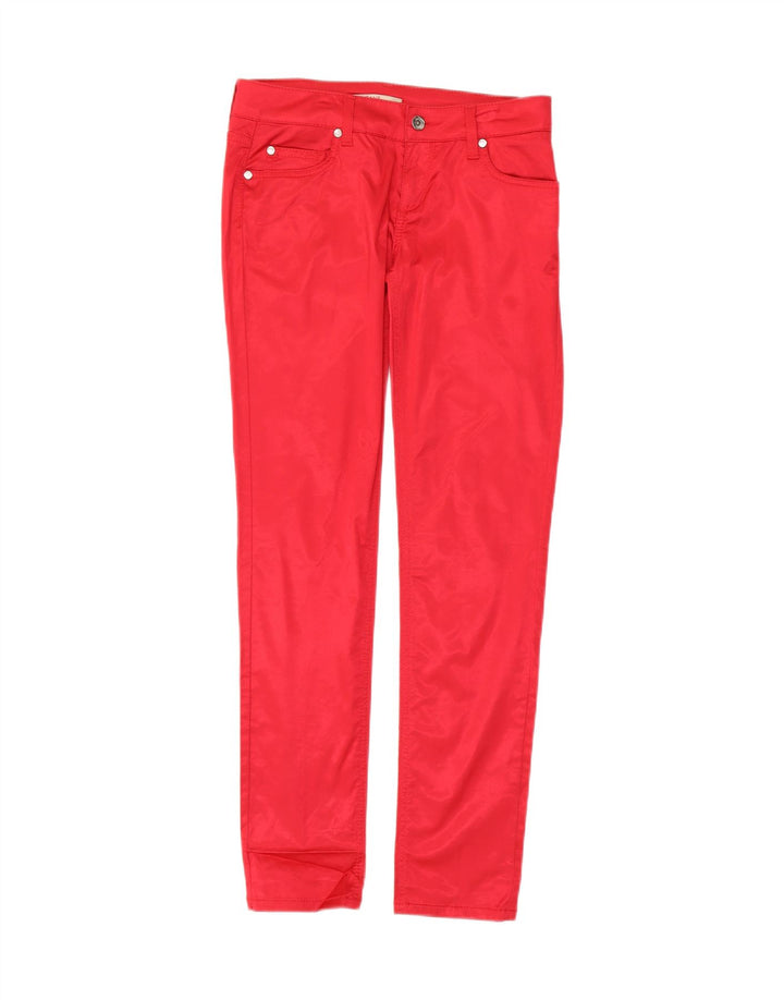 LIU JO Womens Slim Casual Trousers W29 L30 Red Viscose