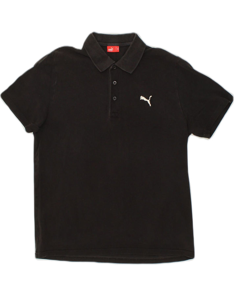 PUMA Mens Polo Shirt Large Black Cotton | Vintage Puma | Thrift | Second-Hand Puma | Used Clothing | Messina Hembry 