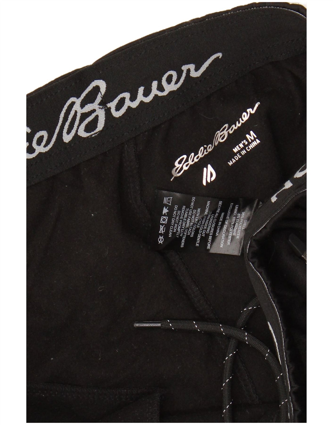 EDDIE BAUER Mens Tracksuit Trousers Joggers Medium  Black Polyester