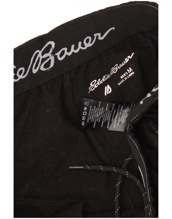 EDDIE BAUER Mens Tracksuit Trousers Joggers Medium  Black Polyester