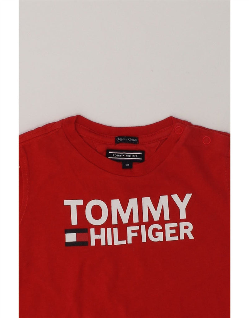 TOMMY HILFIGER Baby Boys Graphic T-Shirt Top 9-12 Months Red Cotton | Vintage Tommy Hilfiger | Thrift | Second-Hand Tommy Hilfiger | Used Clothing | Messina Hembry 