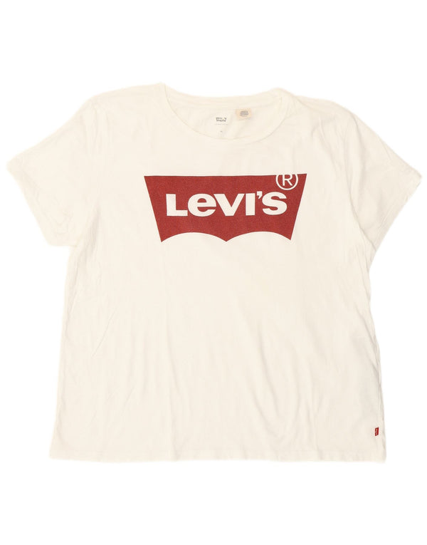 Levi's Womens Graphic T-Shirt Top UK 18 XL White Cotton