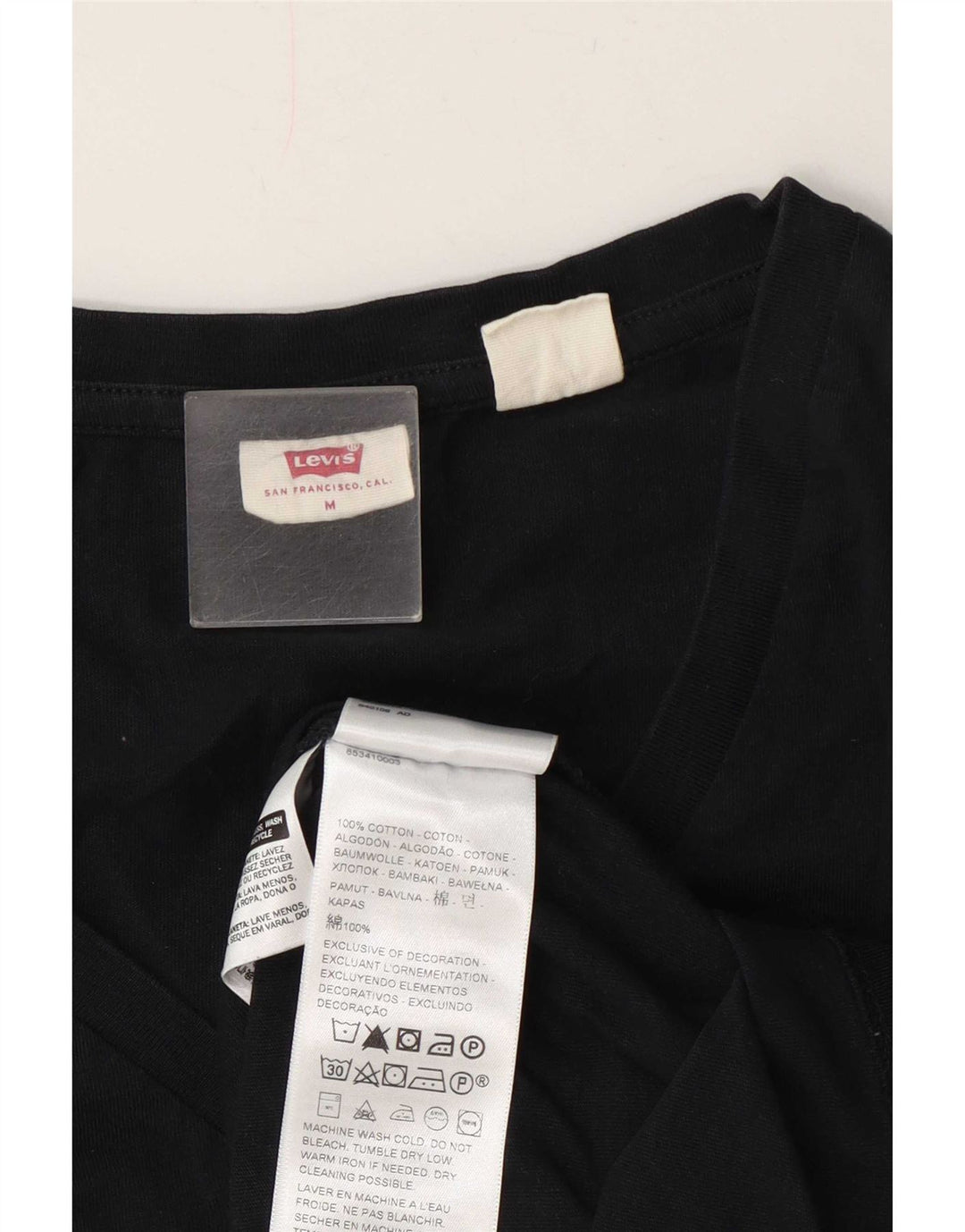 Levi's Womens T-Shirt Top UK 14 Medium Black Cotton