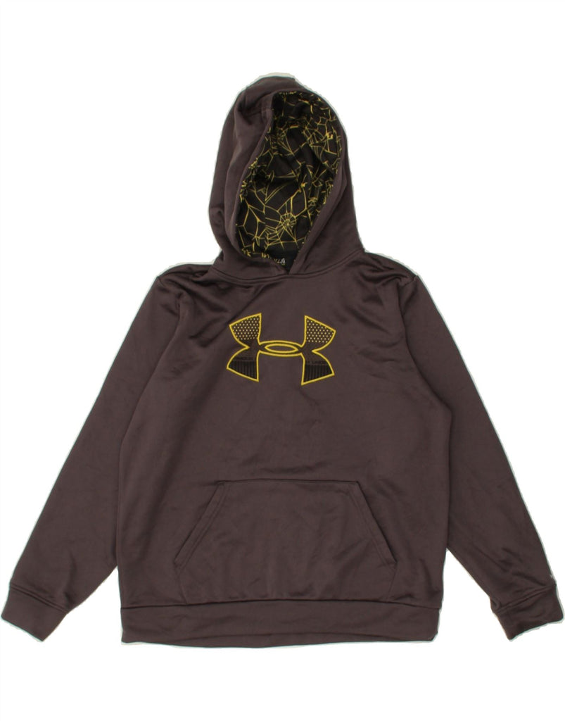 UNDER ARMOUR Boys Graphic Hoodie Jumper 14-15 Years Large Grey Polyester | Vintage Under Armour | Thrift | Second-Hand Under Armour | Used Clothing | Messina Hembry 