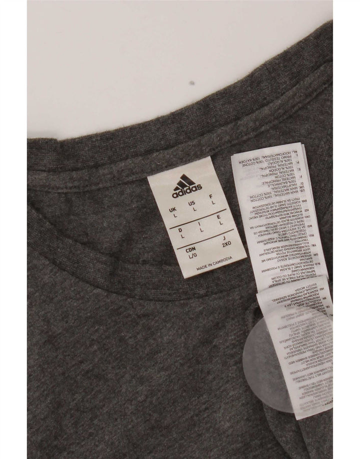 Adidas Mens T-Shirt Top Large Grey Cotton