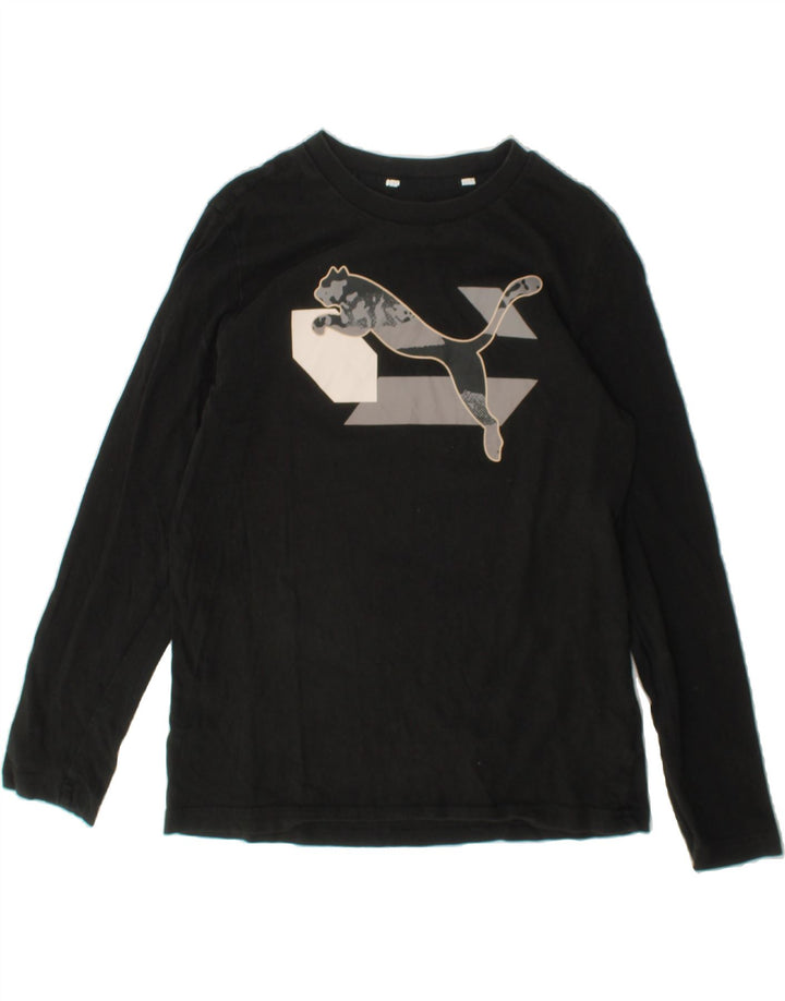 PUMA Boys Graphic Top Long Sleeve 11-12 Years Black Cotton Vintage Puma and Second-Hand Puma from Messina Hembry 