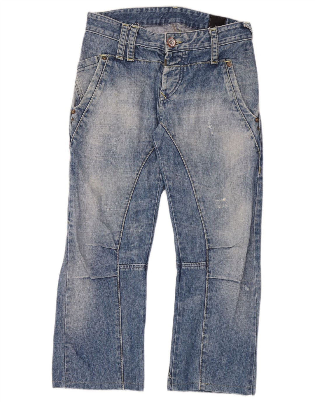 Jack & Jones Mens Cargo Distressed Cropped Jeans W30 L25 Blue