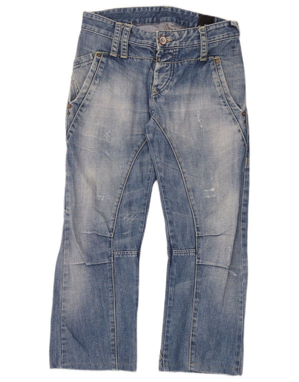 Jack & Jones Mens Cargo Distressed Cropped Jeans W30 L25 Blue