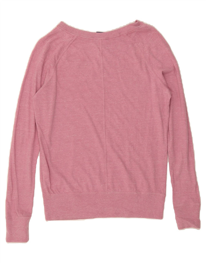 NIKE Womens Boat Neck Jumper Sweater UK 10 Small Pink Flecked Polyester Vintage Nike and Second-Hand Nike from Messina Hembry 