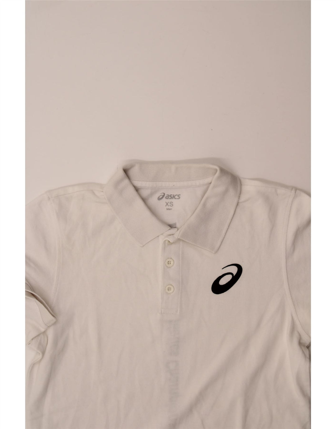 ASICS Mens Graphic Polo Shirt XS White Cotton Vintage Asics and Second-Hand Asics from Messina Hembry 