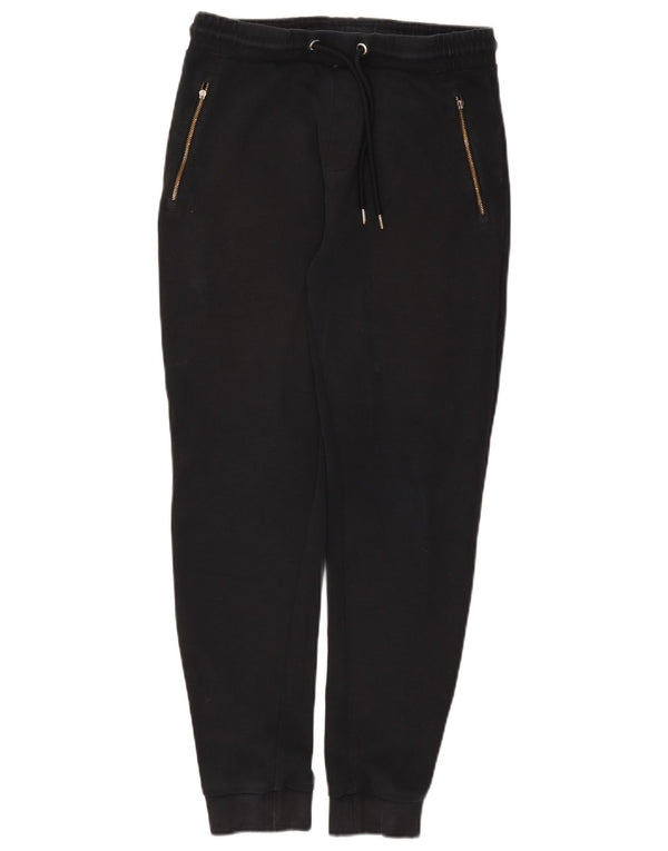Marks & Spencer Womens Tracksuit Trousers Joggers UK 10 Small Black Cotton