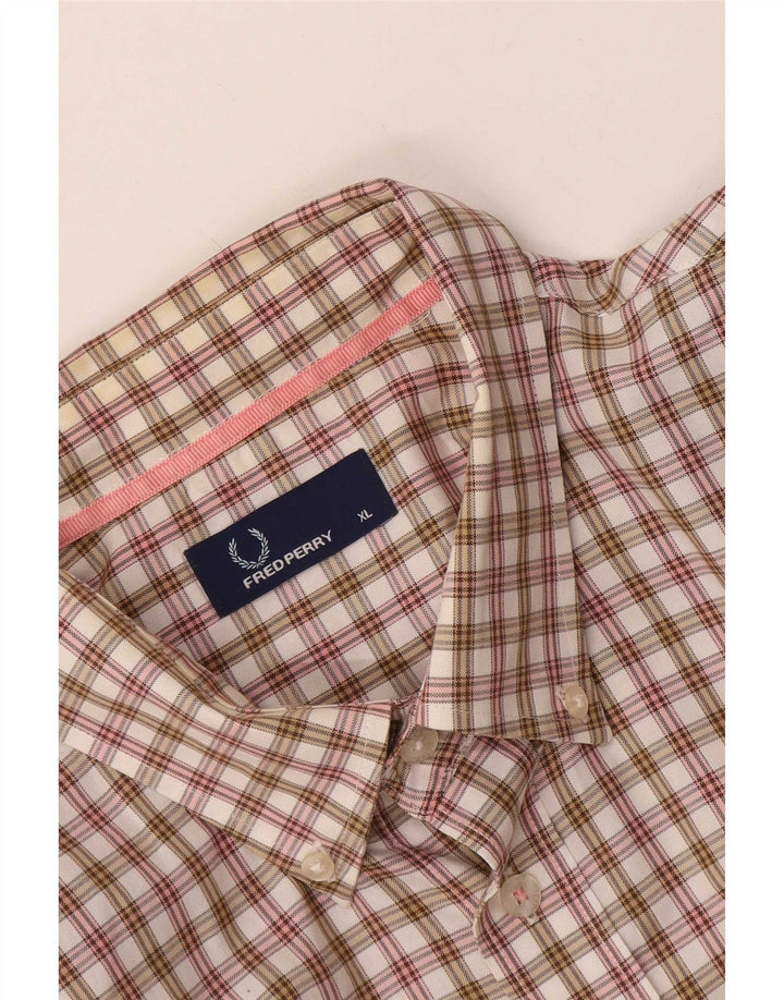 Fred Perry Mens Short Sleeve Shirt XL Multicoloured Check
