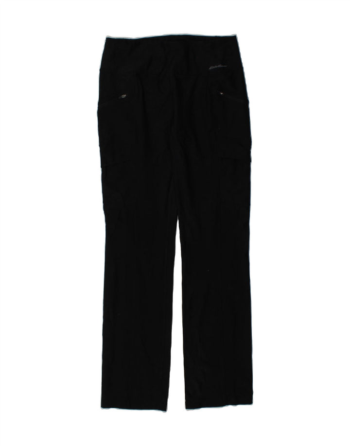 EDDIE BAUER Womens Cargo Tracksuit Trousers UK 14 Medium  Black Polyester Vintage Eddie Bauer and Second-Hand Eddie Bauer from Messina Hembry 