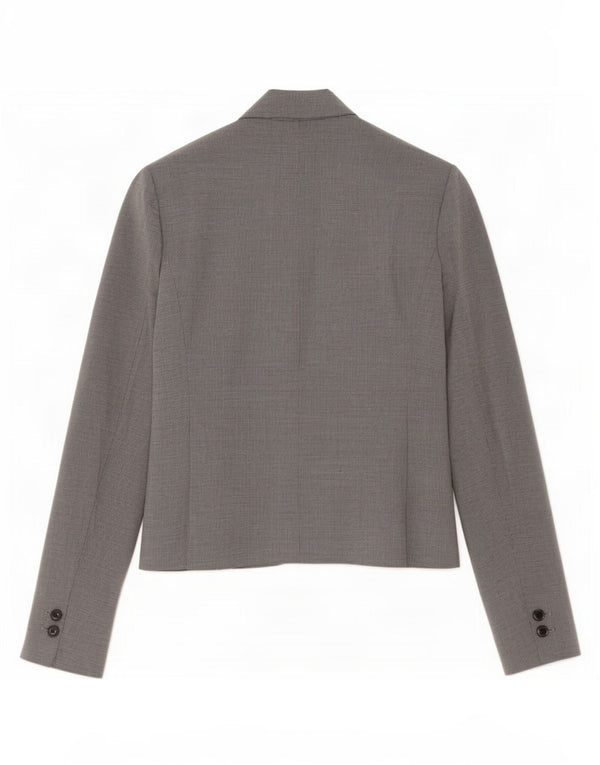 Zara Womens 1 Button Blazer Jacket EU 38 Small Grey Houndstooth Polyester