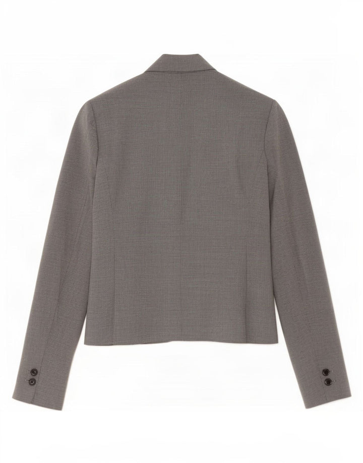 Zara Womens 1 Button Blazer Jacket EU 38 Small Grey Houndstooth Polyester