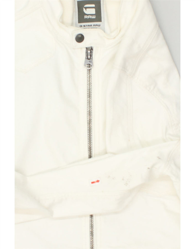 G-STAR Mens Bomber Jacket UK 40 Large White Cotton | Vintage G-Star | Thrift | Second-Hand G-Star | Used Clothing | Messina Hembry 