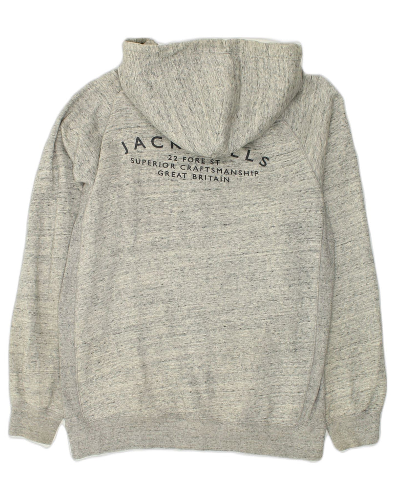 JACK WILLS Mens Graphic Zip Hoodie Sweater Large Grey Cotton | Vintage Jack Wills | Thrift | Second-Hand Jack Wills | Used Clothing | Messina Hembry 