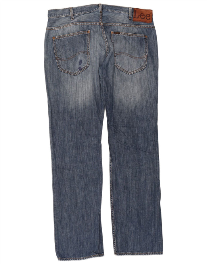 Lee Mens Knox Straight Jeans W38 L34 Blue Cotton