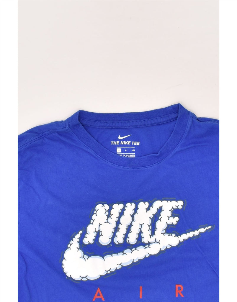 NIKE Womens Graphic T-Shirt Top UK 10 Small Blue Cotton | Vintage Nike | Thrift | Second-Hand Nike | Used Clothing | Messina Hembry 