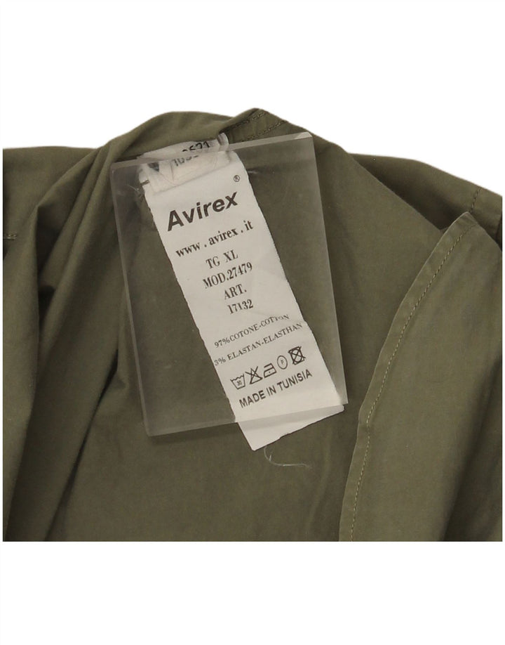 Avirex Mens Shirt XL Khaki Cotton
