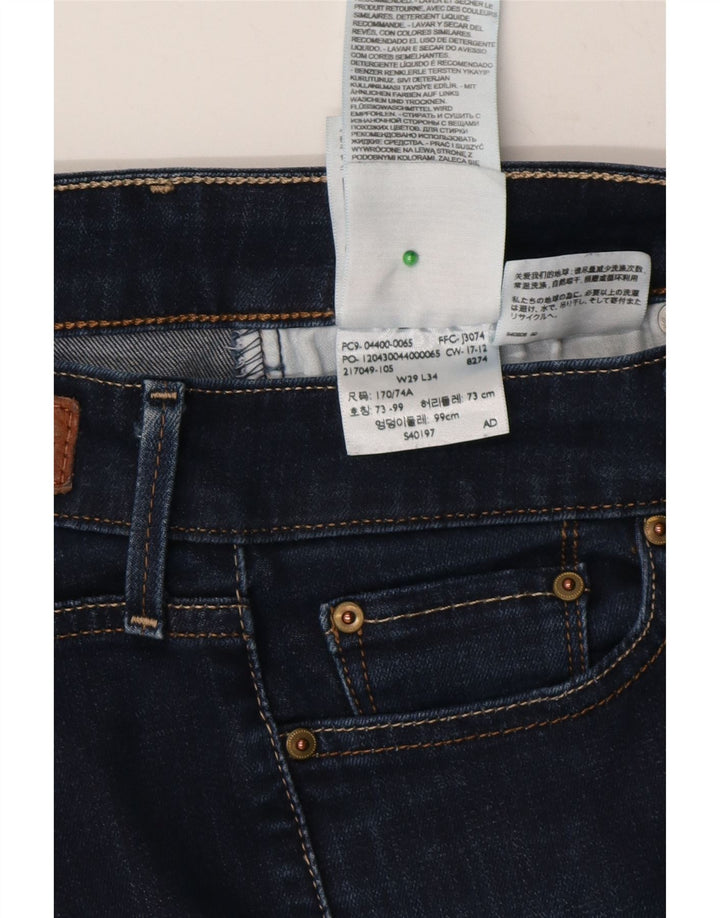 LEVI'S Womens Slight Curve Classic Rise Straight Jeans W29 L34 Navy Blue Vintage Levi's and Second-Hand Levi's from Messina Hembry 