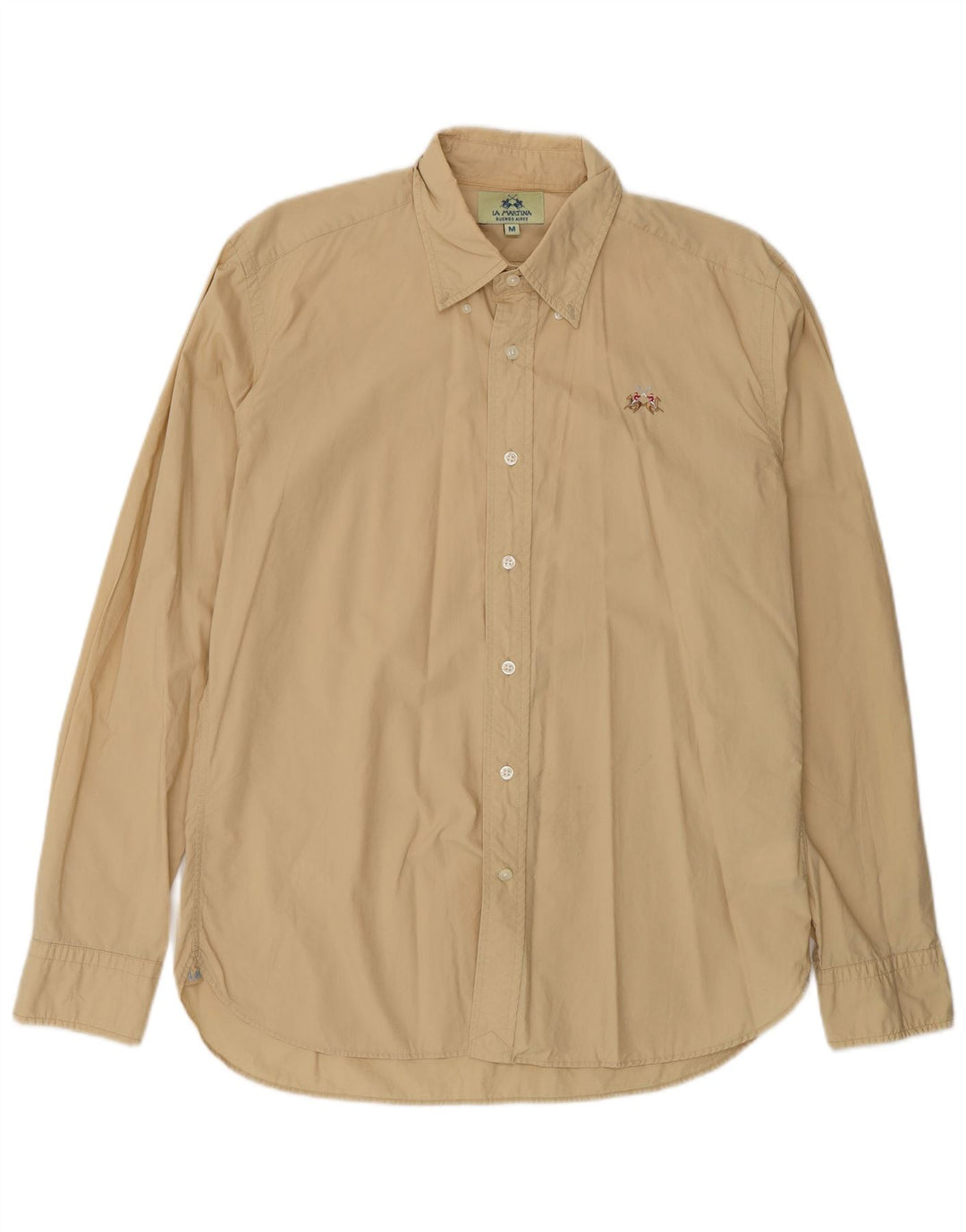 LA MARTINA Mens Shirt Medium Beige Cotton