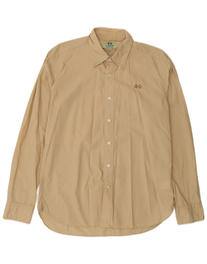 LA MARTINA Mens Shirt Medium Beige Cotton