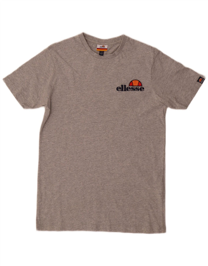 Ellesse Mens Graphic T-Shirt Top Small Grey Flecked Cotton