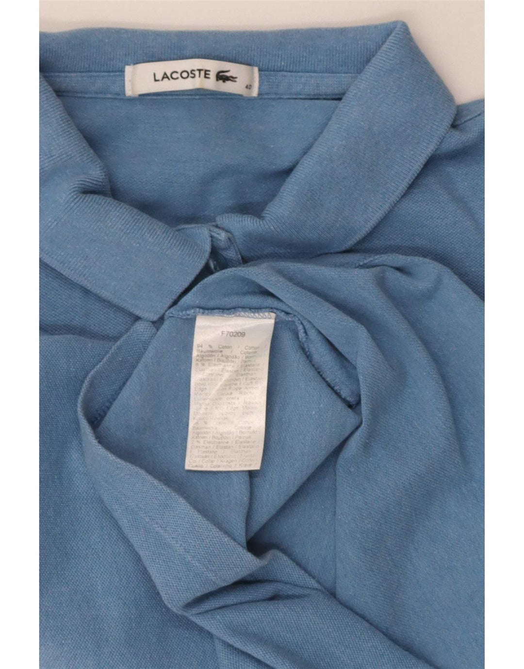 Lacoste Womens Short Sleeve Regular Fit Polo Shirt Size 40 Medium Blue