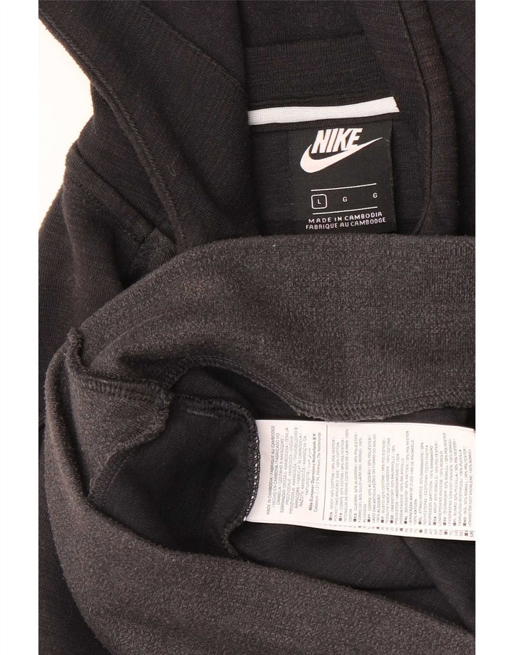 Nike Mens Hoodie Jumper Large Grey Colourblock Cotton