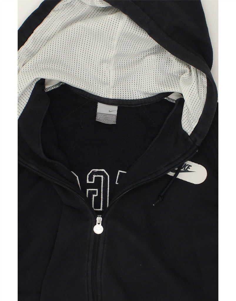 NIKE Mens Graphic Zip Hoodie Sweater Medium Black | Vintage Nike | Thrift | Second-Hand Nike | Used Clothing | Messina Hembry 