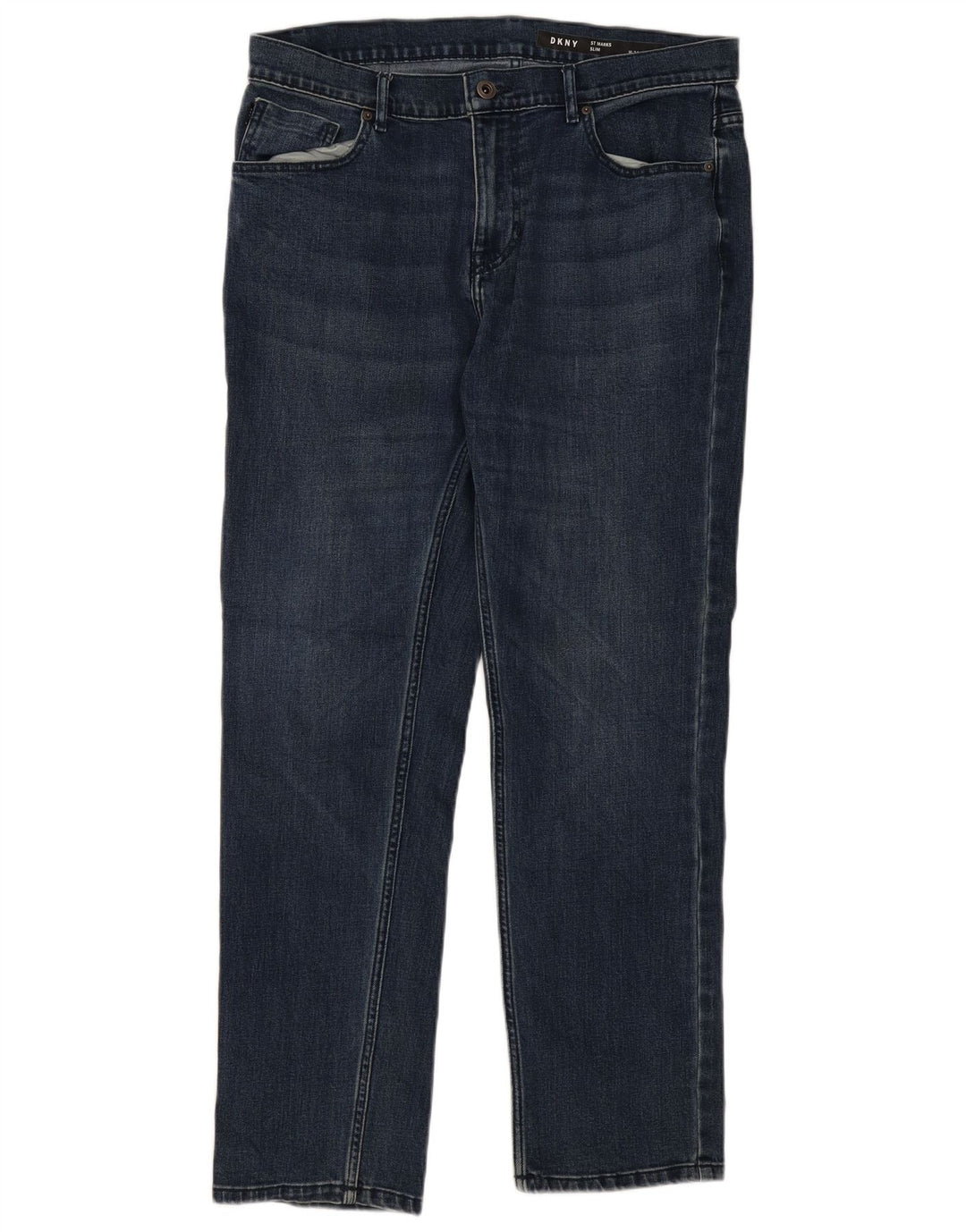 Dkny Mens Slim Jeans W34 L30 Blue Cotton