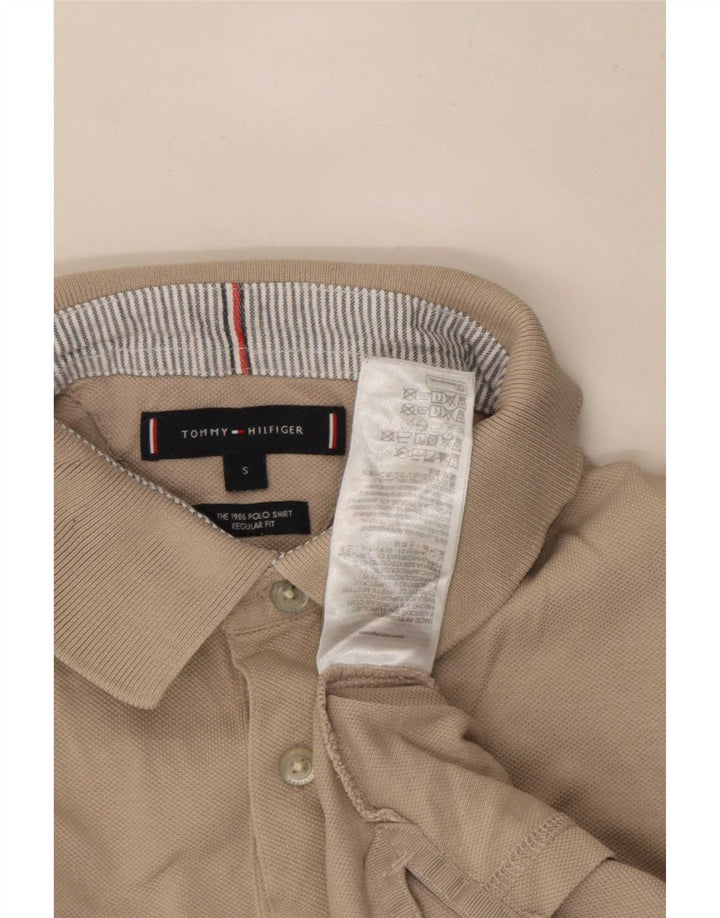 Tommy Hilfiger Mens Regular Fit Polo Shirt Small Beige Cotton