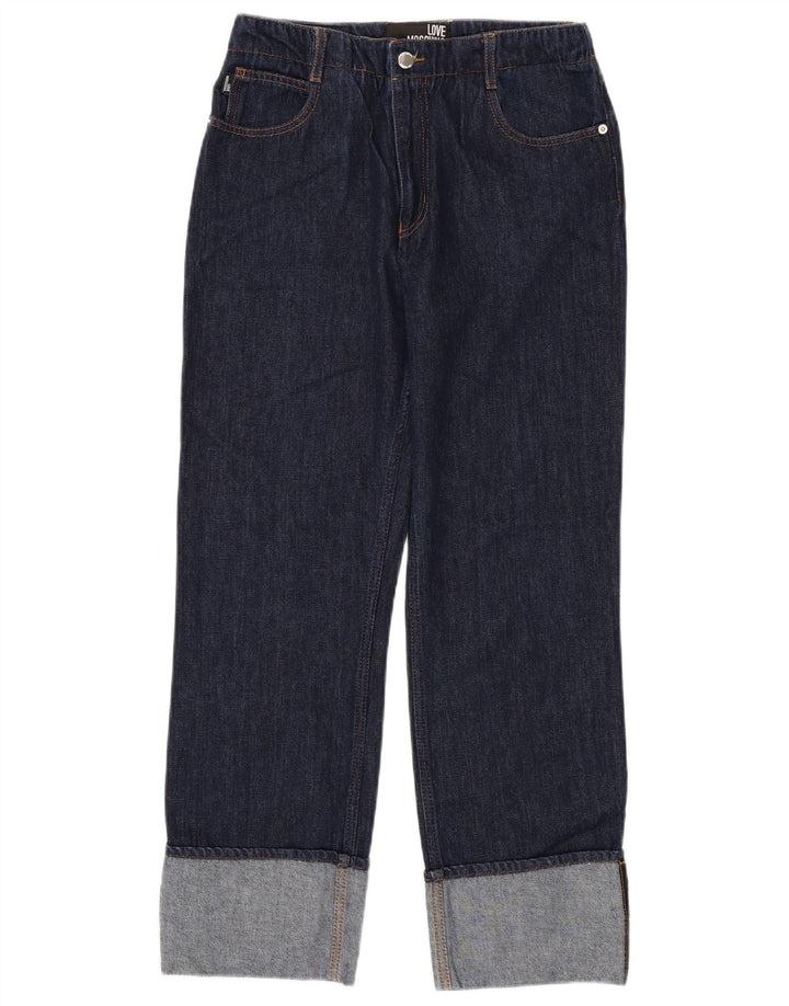 MOSCHINO Womens Straight Jeans W30 L28 Navy Blue Cotton