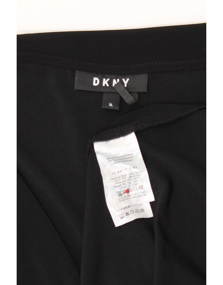 Dkny Womens Blouse Top UK 18 XL Black Polyester
