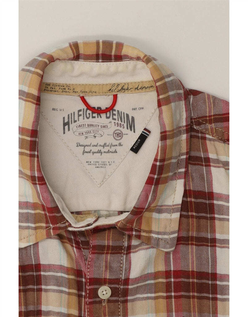 TOMMY HILFIGER Mens Shirt Medium Brown Check Cotton Vintage Tommy Hilfiger and Second-Hand Tommy Hilfiger from Messina Hembry 
