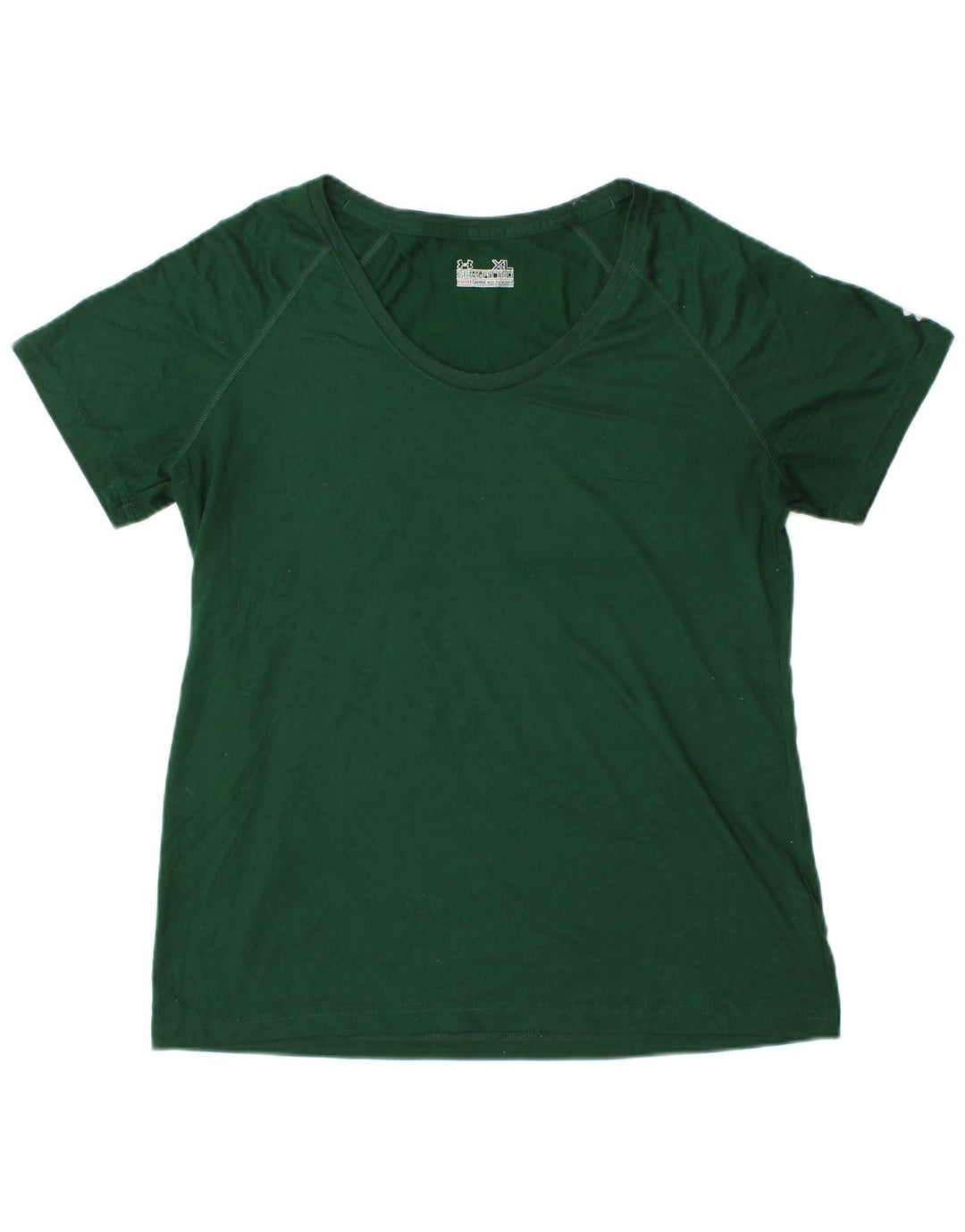 UNDER ARMOUR Womens Heat Gear T-Shirt Top UK 18 XL Green Polyester