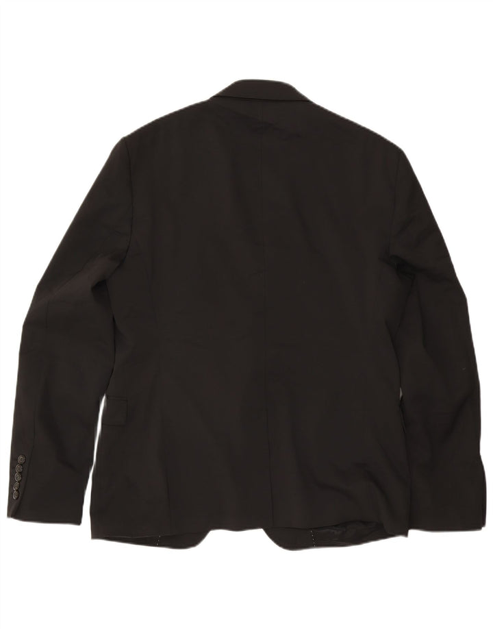 Zara Mens 2 Button Blazer Jacket IT 54 2XL Black Polyester