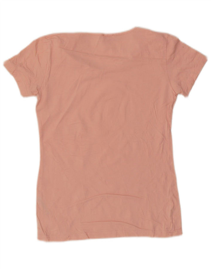 Kappa Womens T-Shirt Top UK 12 Medium Pink Cotton