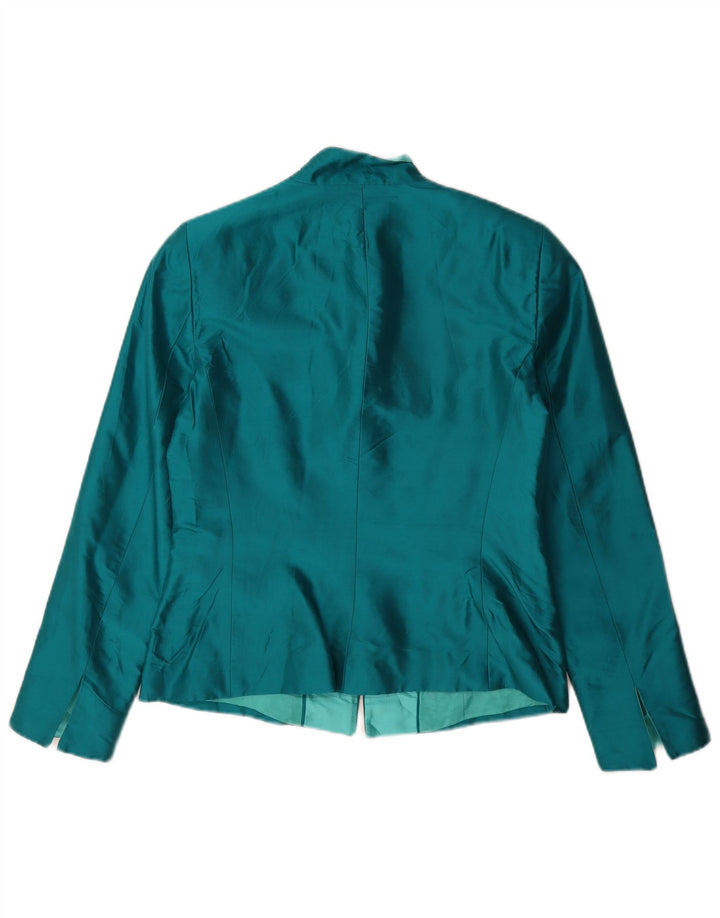 Luisa Spagnoli Womens Full Zip Blazer Jacket IT 44 Medium Green Silk